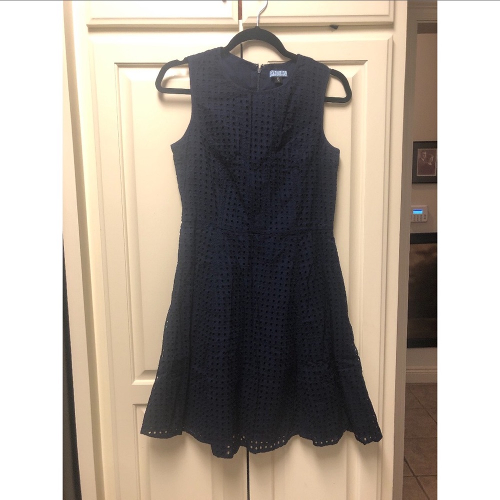 Blue eyelet dress